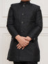 Boy's Black Sherwani And Pyjama Set